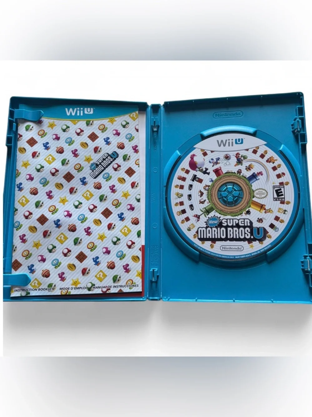 Nintendo Wii U Super Mario Bros. & Mario Kart 8 Bundle Lot w/ Manuels Both Work